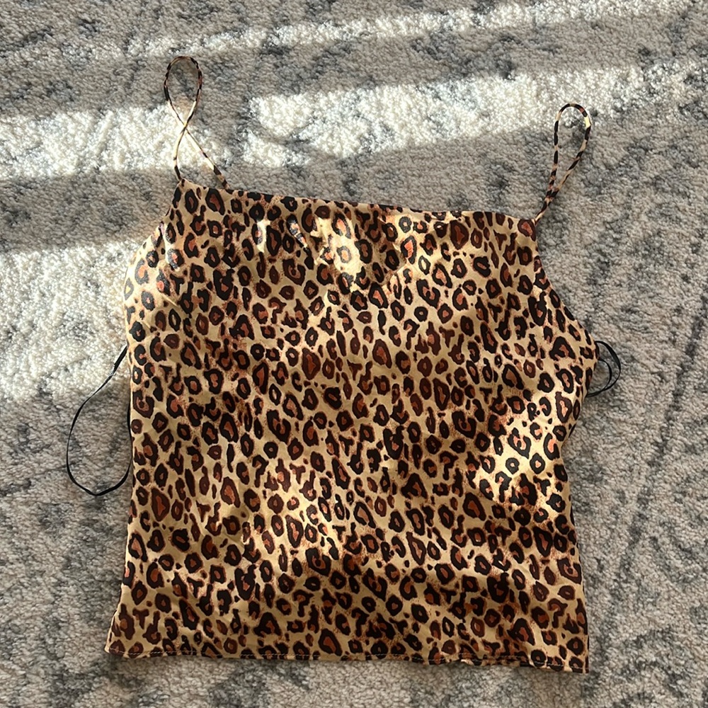 Zara xs leopard silk tank